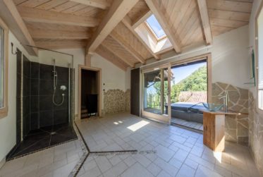 Villa with wellness area surrounded by apricot fields
