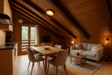 Transversing attic flat in the centre of the village