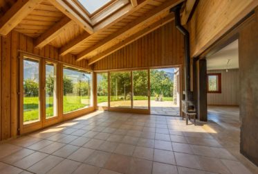 Villa with wellness area surrounded by apricot fields