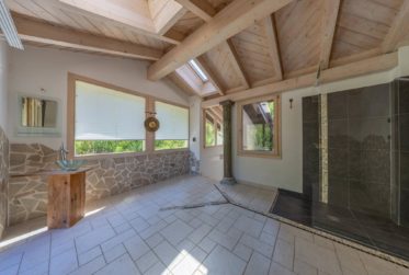 Villa with wellness area surrounded by apricot fields