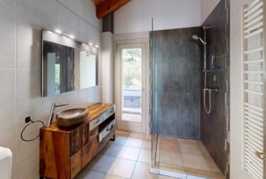 Villa with wellness area surrounded by apricot fields