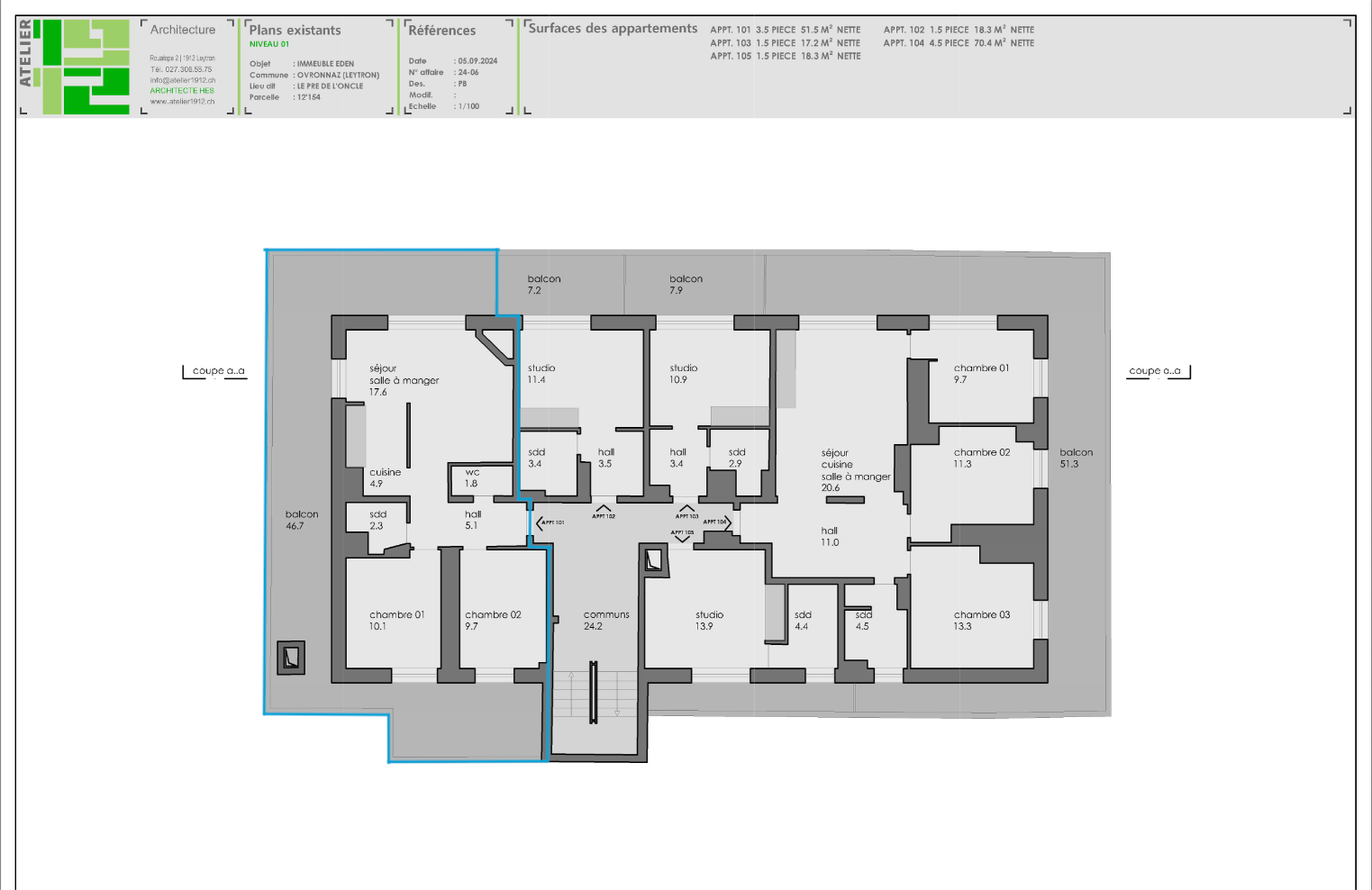 Appartement traversant de 3,5 pièces au coeur de la station