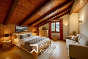 Transversing attic flat in the centre of the village