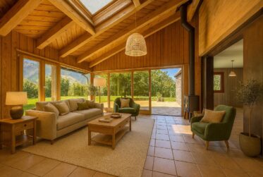 Villa with wellness area surrounded by apricot fields