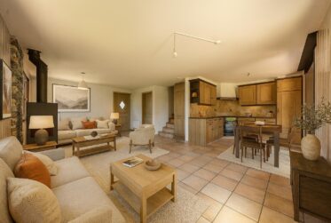 Villa with wellness area surrounded by apricot fields